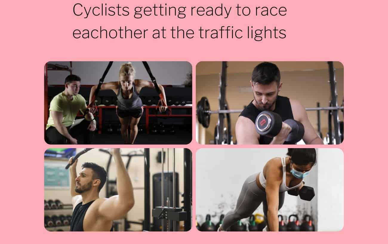 Traffic light drag race: cycling meme.