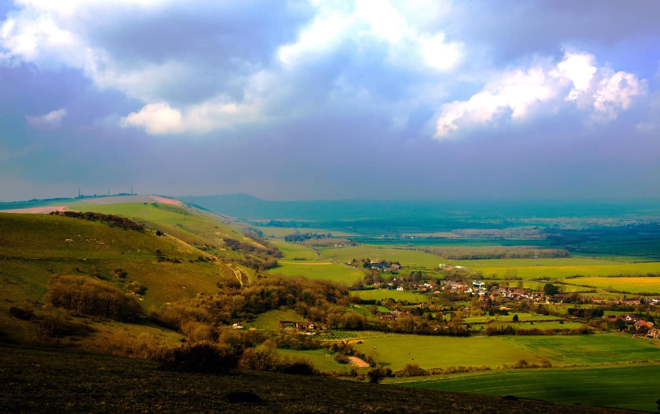 Stormy view across the South Downs.