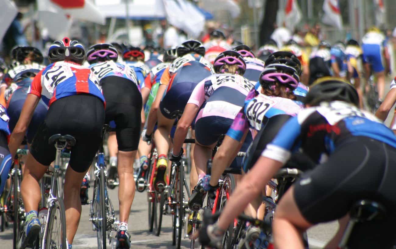 The view from the back of the peloton.