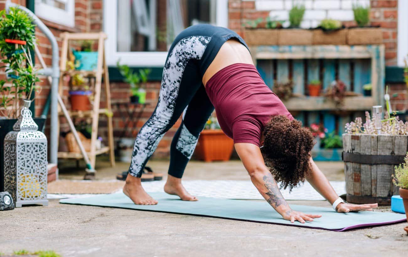 Downward-facing dog.