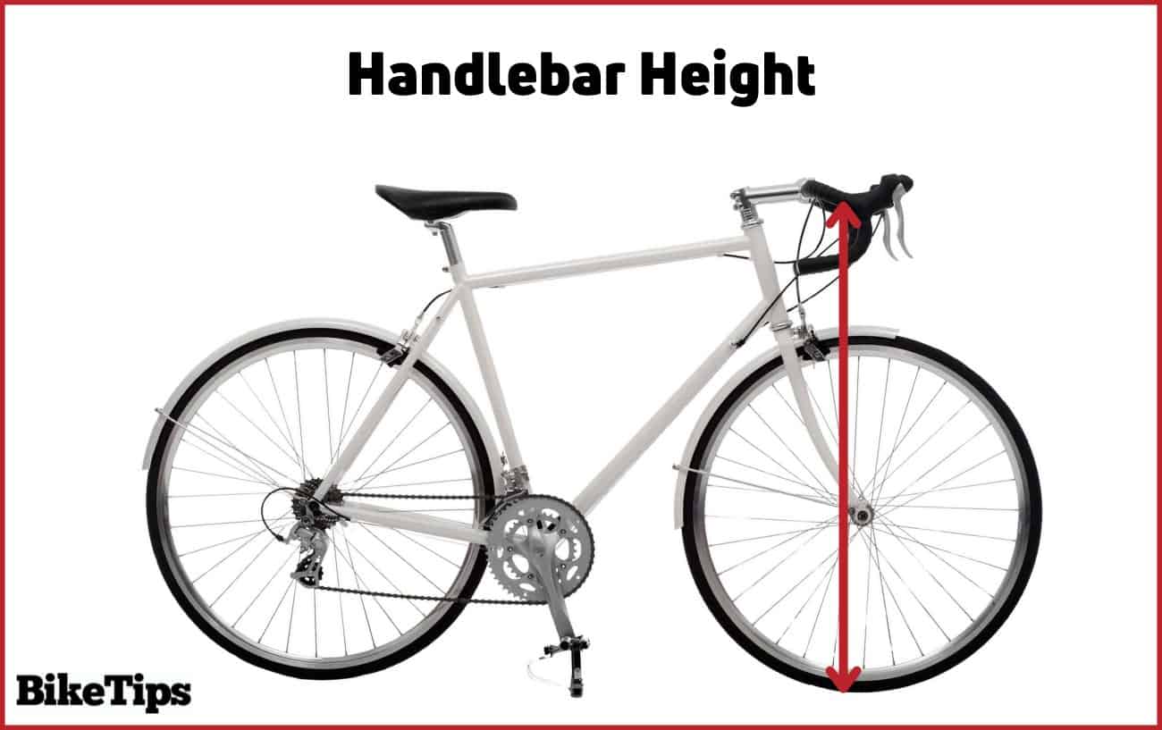 Diagram demonstrating handlebar height on a bicycle.