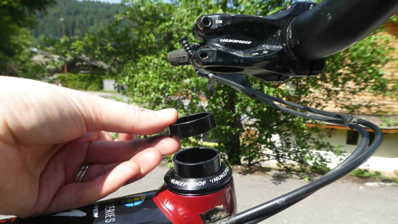 Removing flat bars from a road bike.
