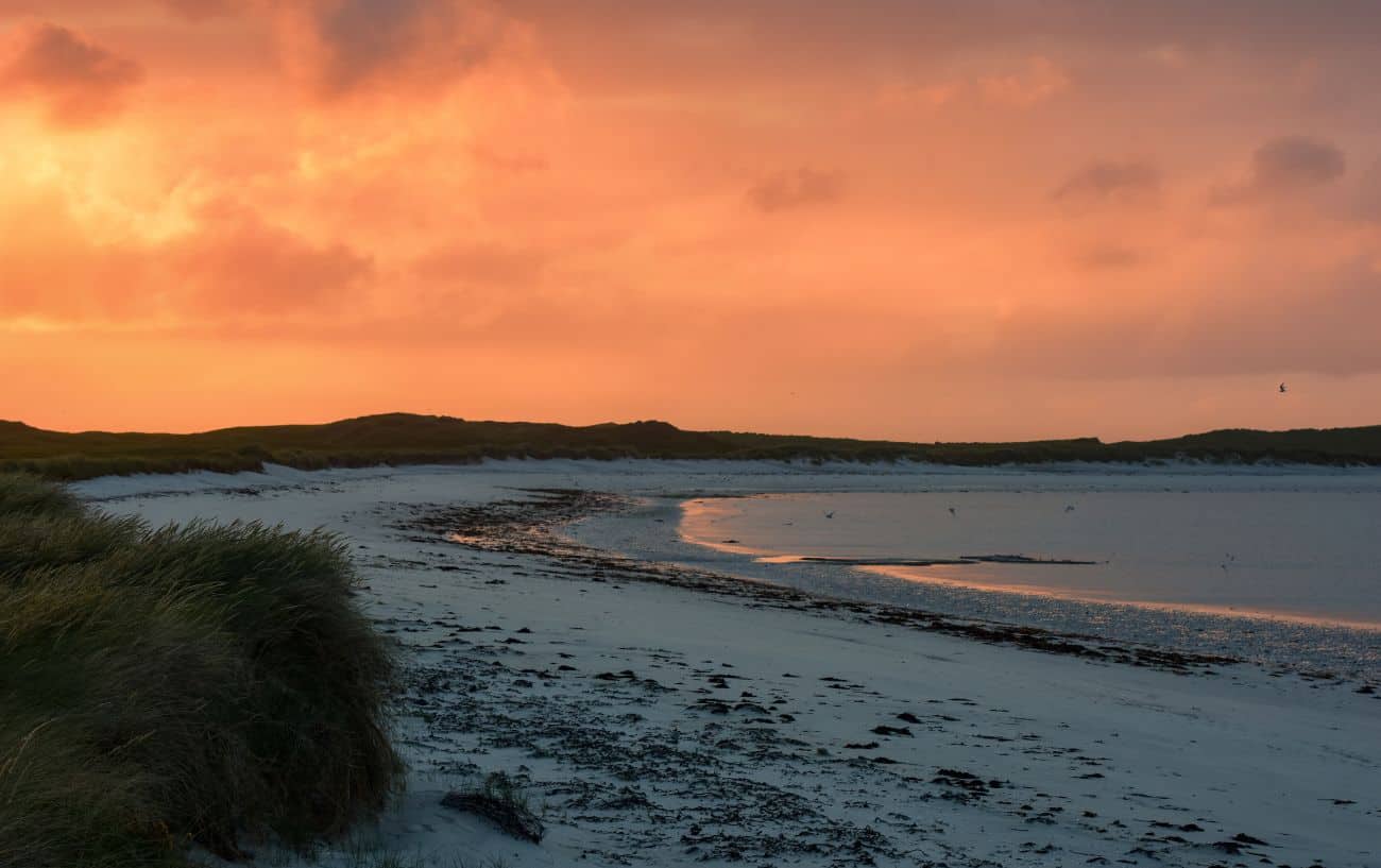 Sunset from the deserted Traigh Udal beach on North Uist, all to yourself!