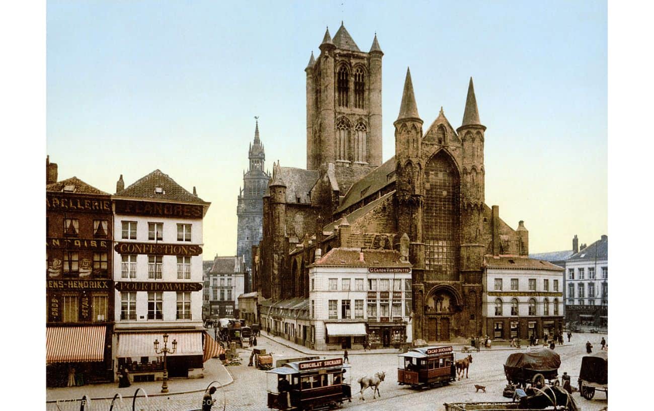 Saint Nicholas' Church in Ghent, Flanders, c. 1900. 