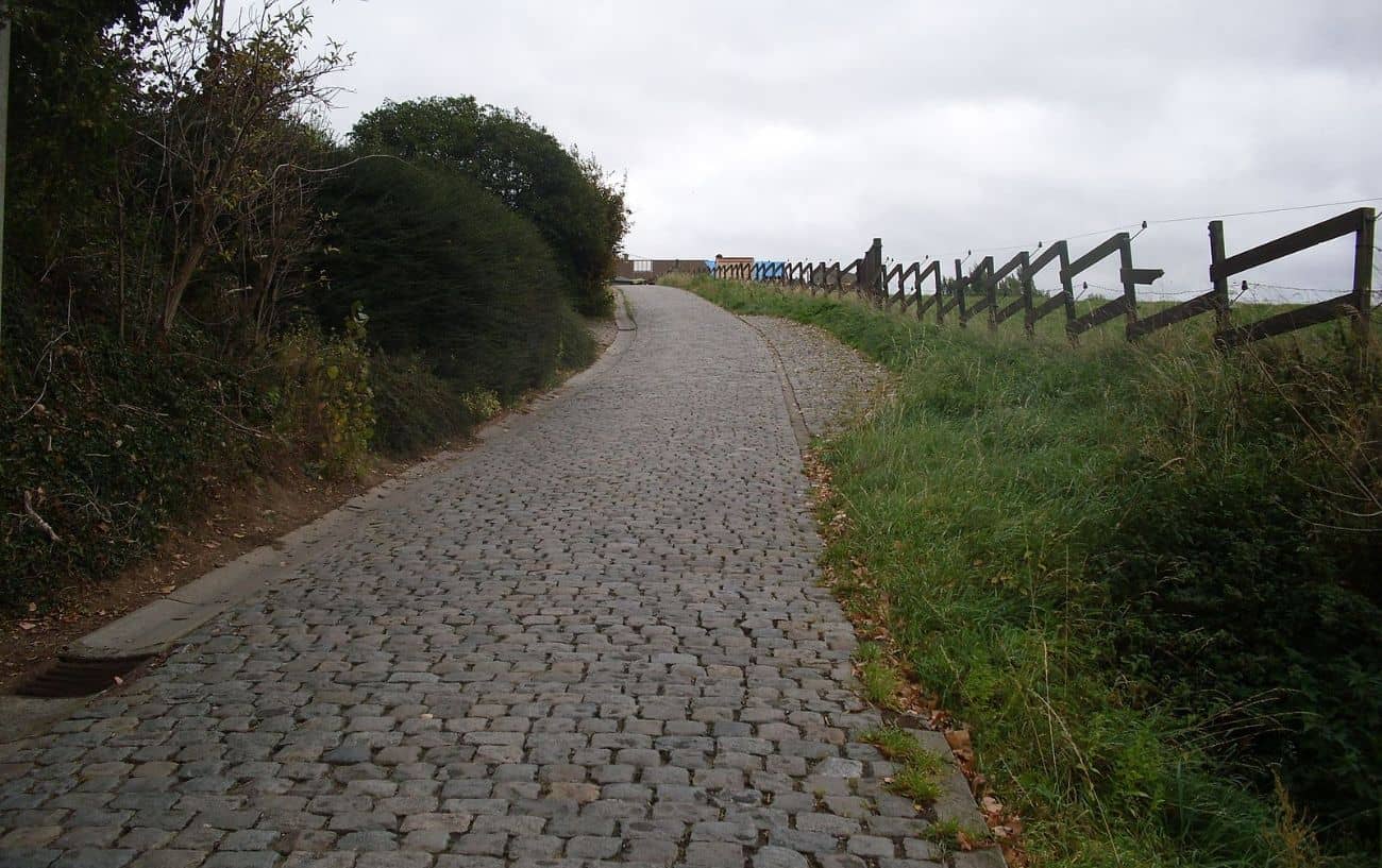 View of the Paterberg climb in Flanders.