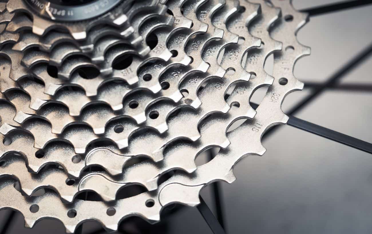 Close-up of an 11-speed cassette.