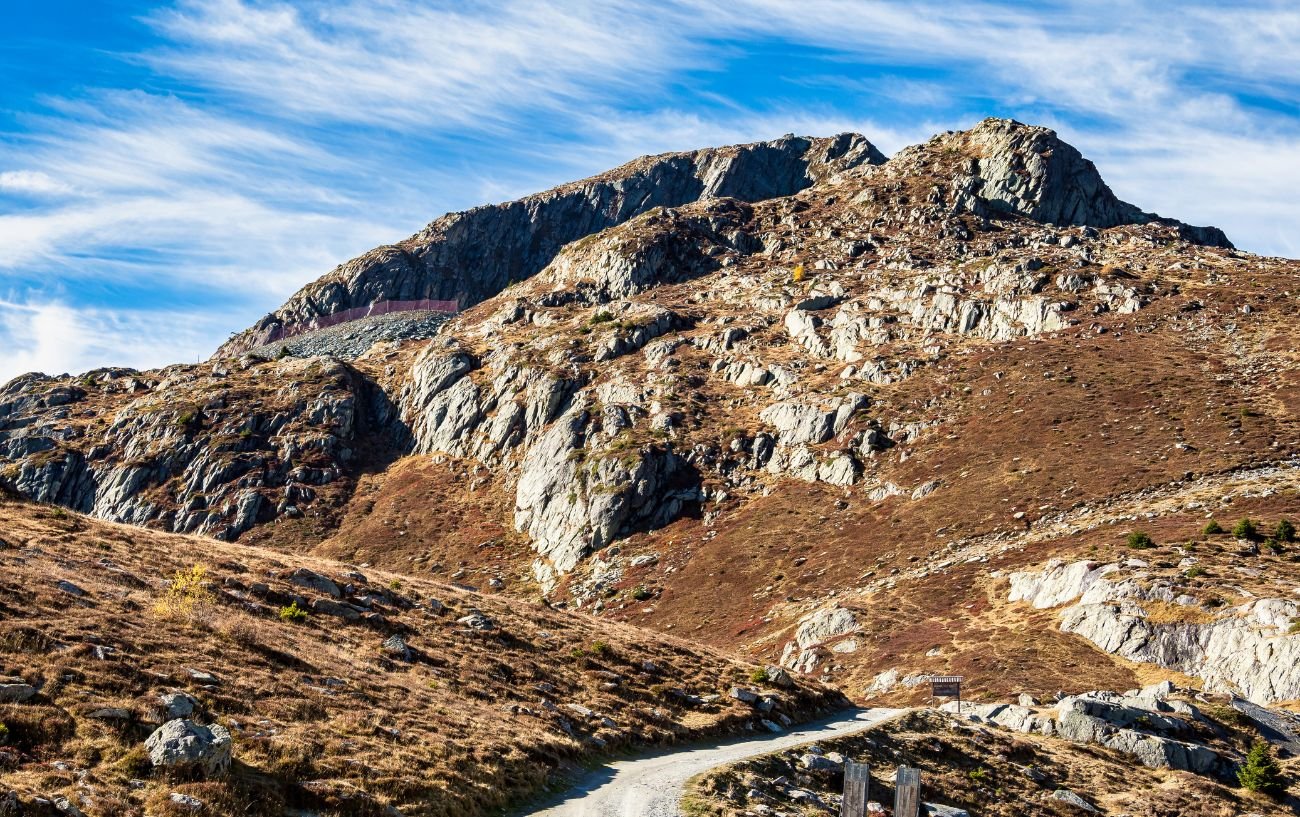 Rugged mountaintop near the summit of the Col de la Croix de Fer.