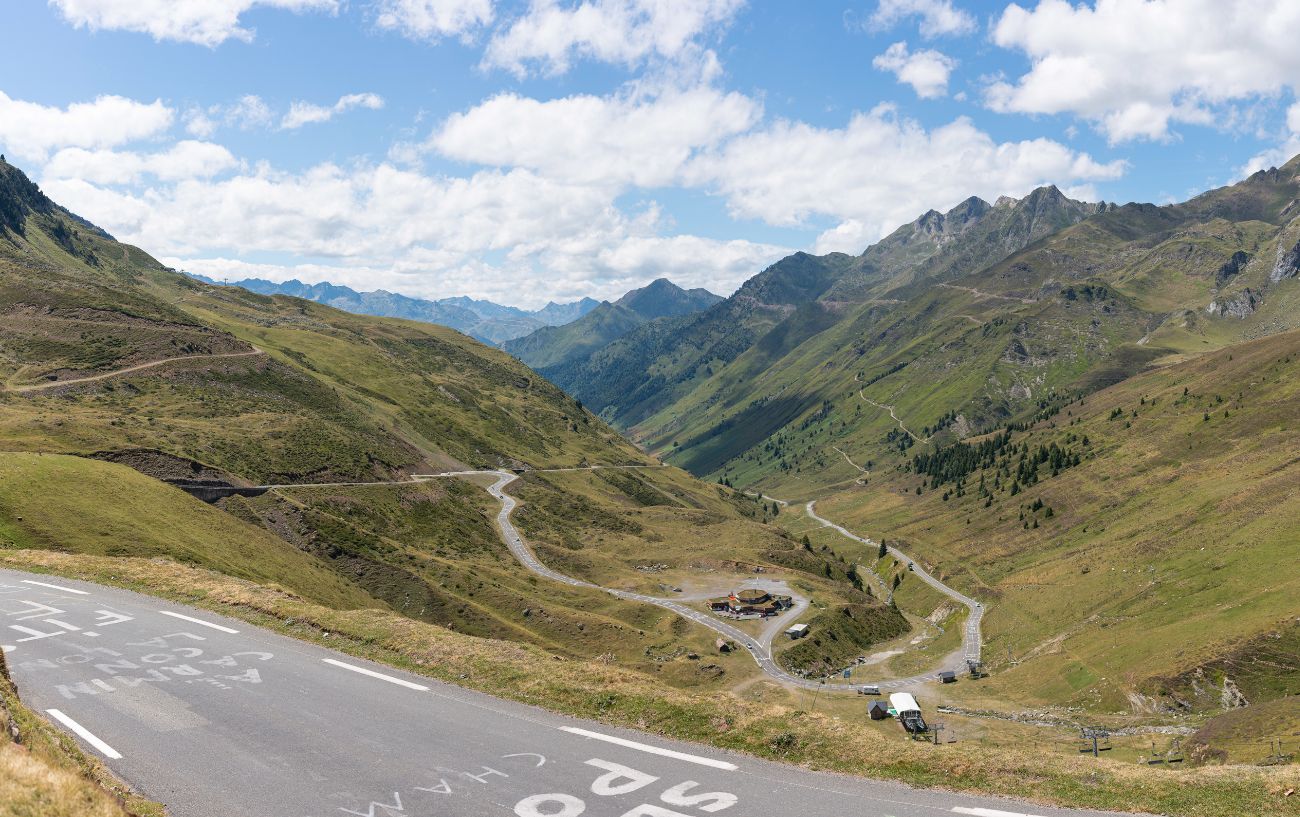View of the Col du Tourmalet from the summit.