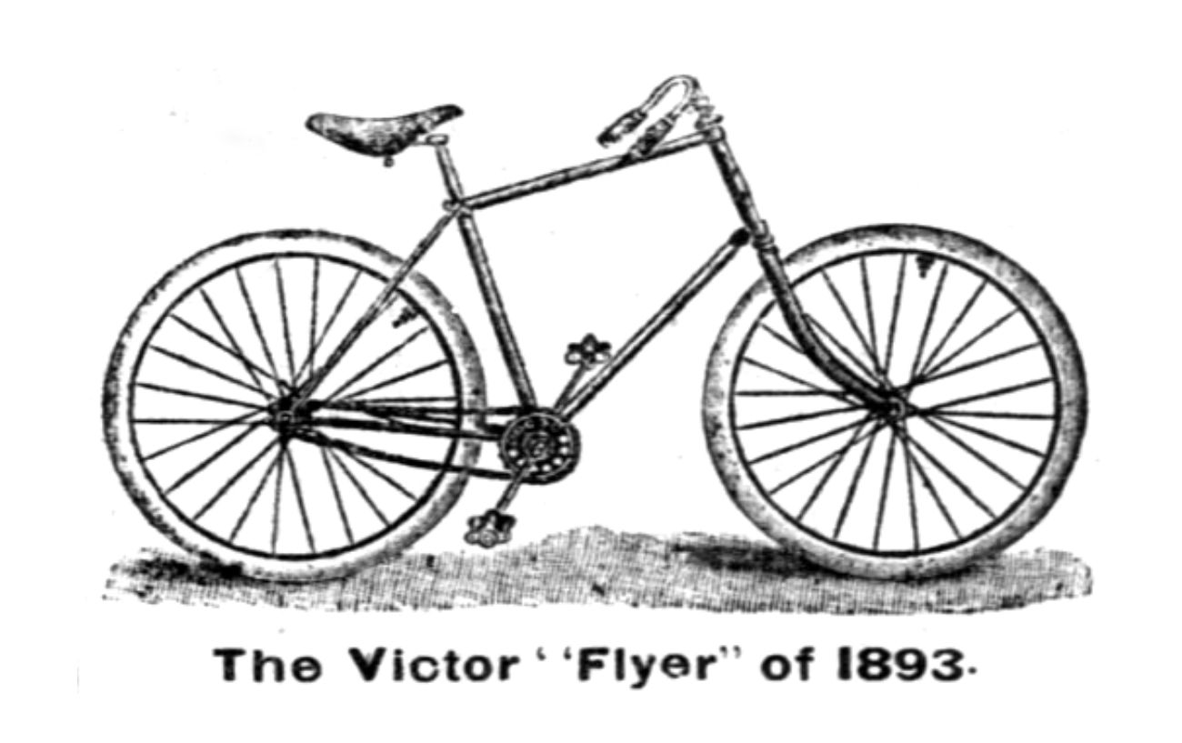 Diagram of an Overman Victor safety bicycle.