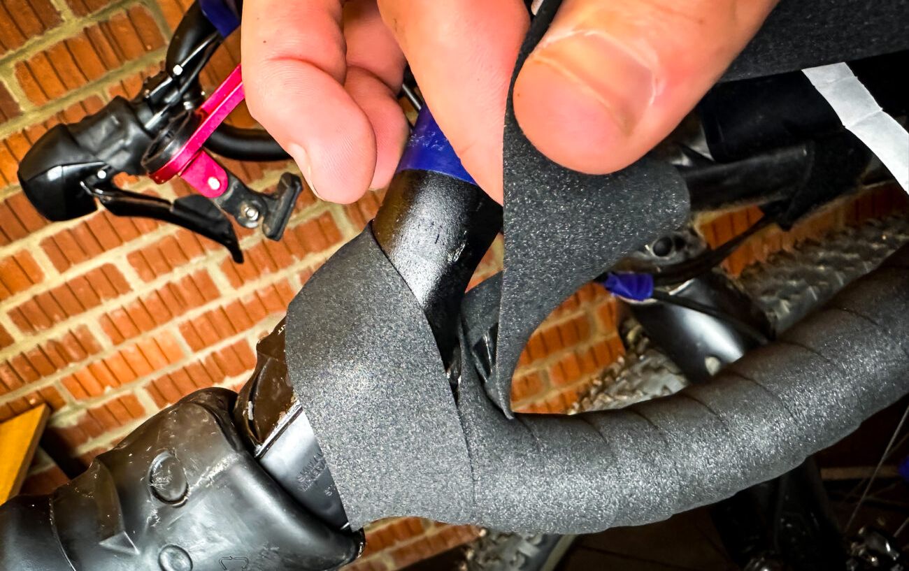 The "figure-of-eight" method for wrapping around the shifters.