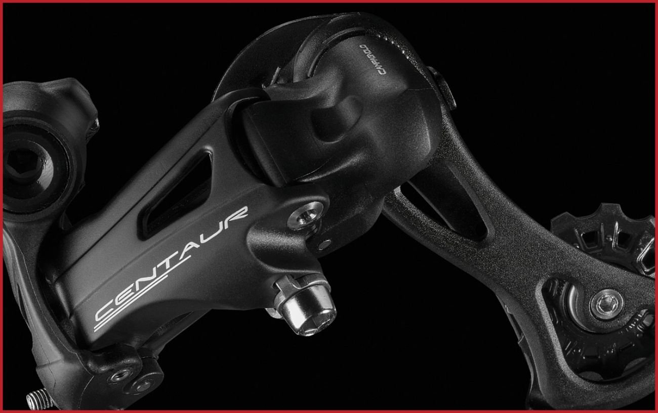 Campagnolo Centaur derailleur on a black background.