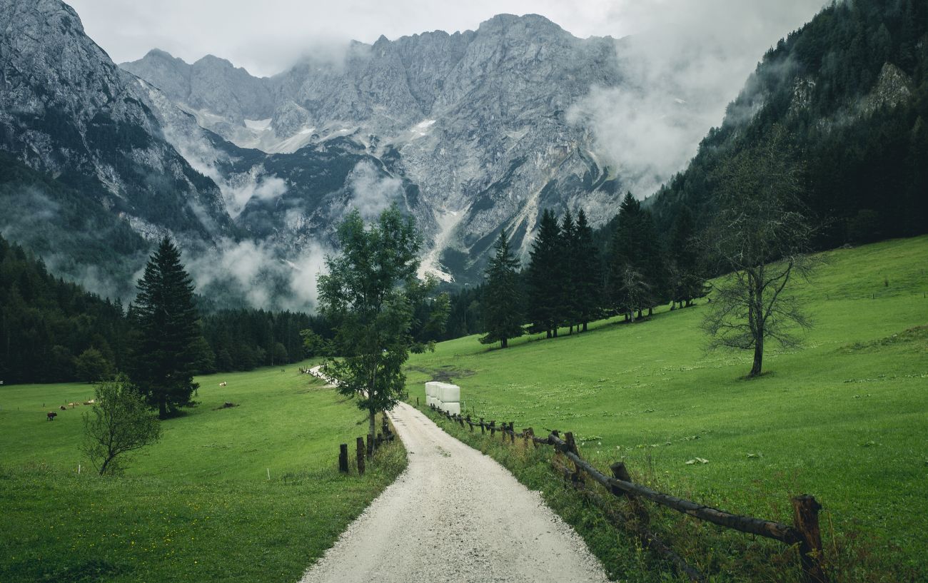 Photo of a valley in Zgornje Jezersko, Slovenia.