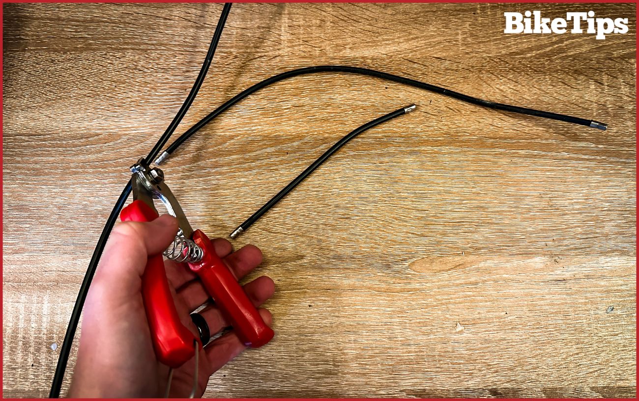Cutting down the outer cables to size.