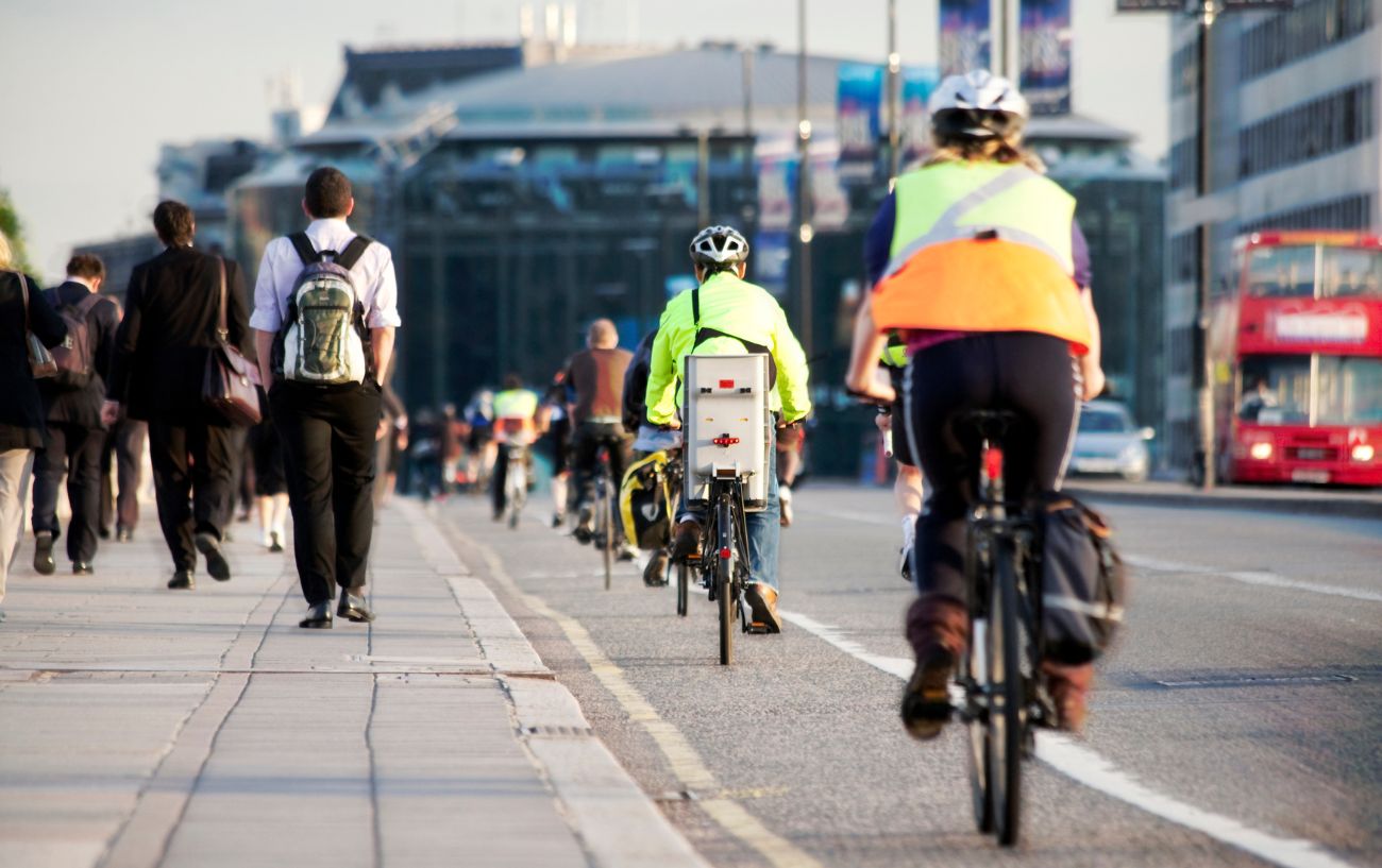 cyclists commuting by bike