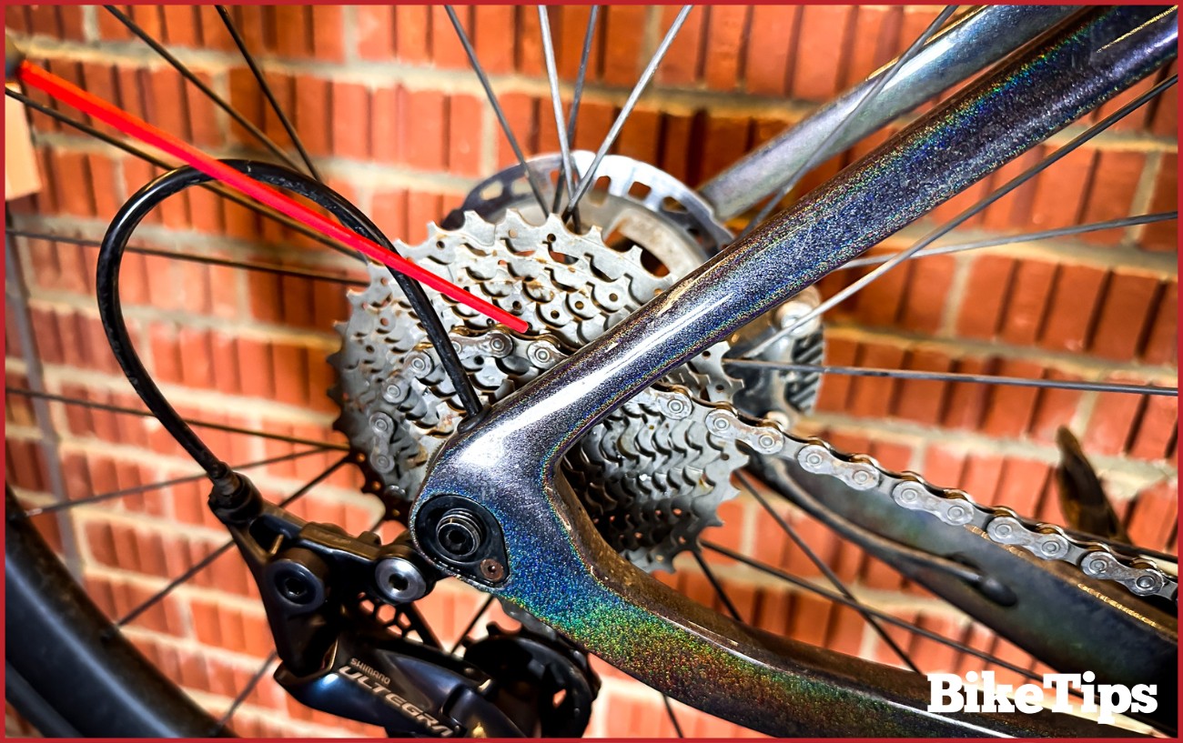 Applying WD40 directly to the chain as lubricant.