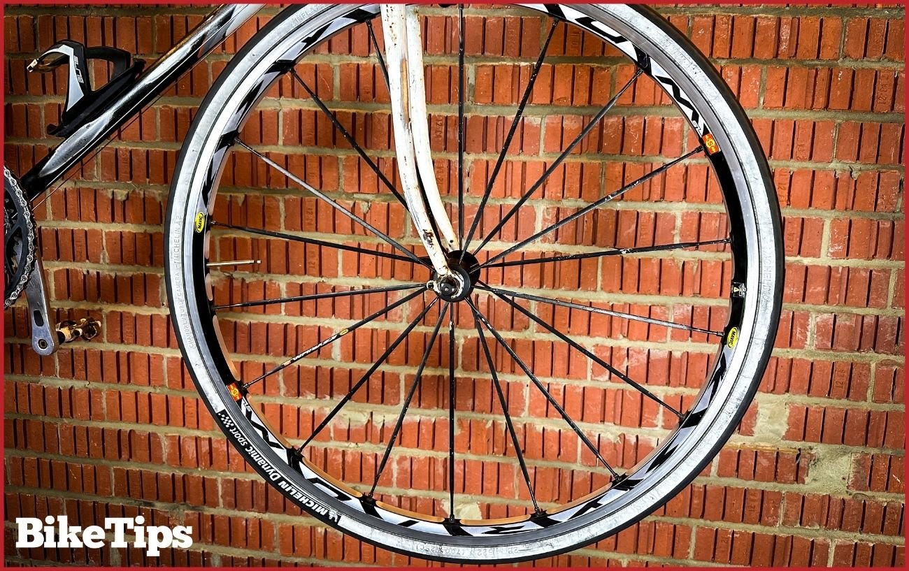 The wheel is back on the bike with a new inner tube.