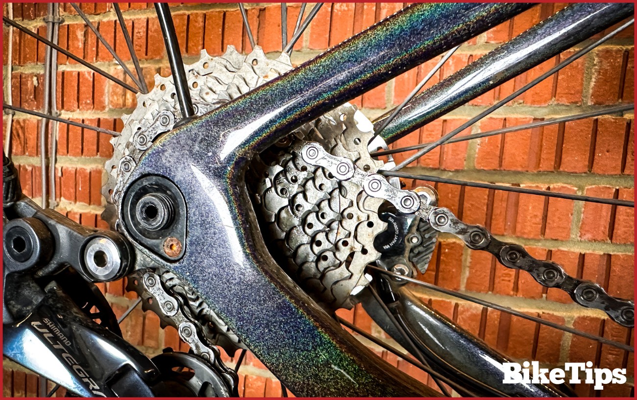 Close-up of a bike's cassette.