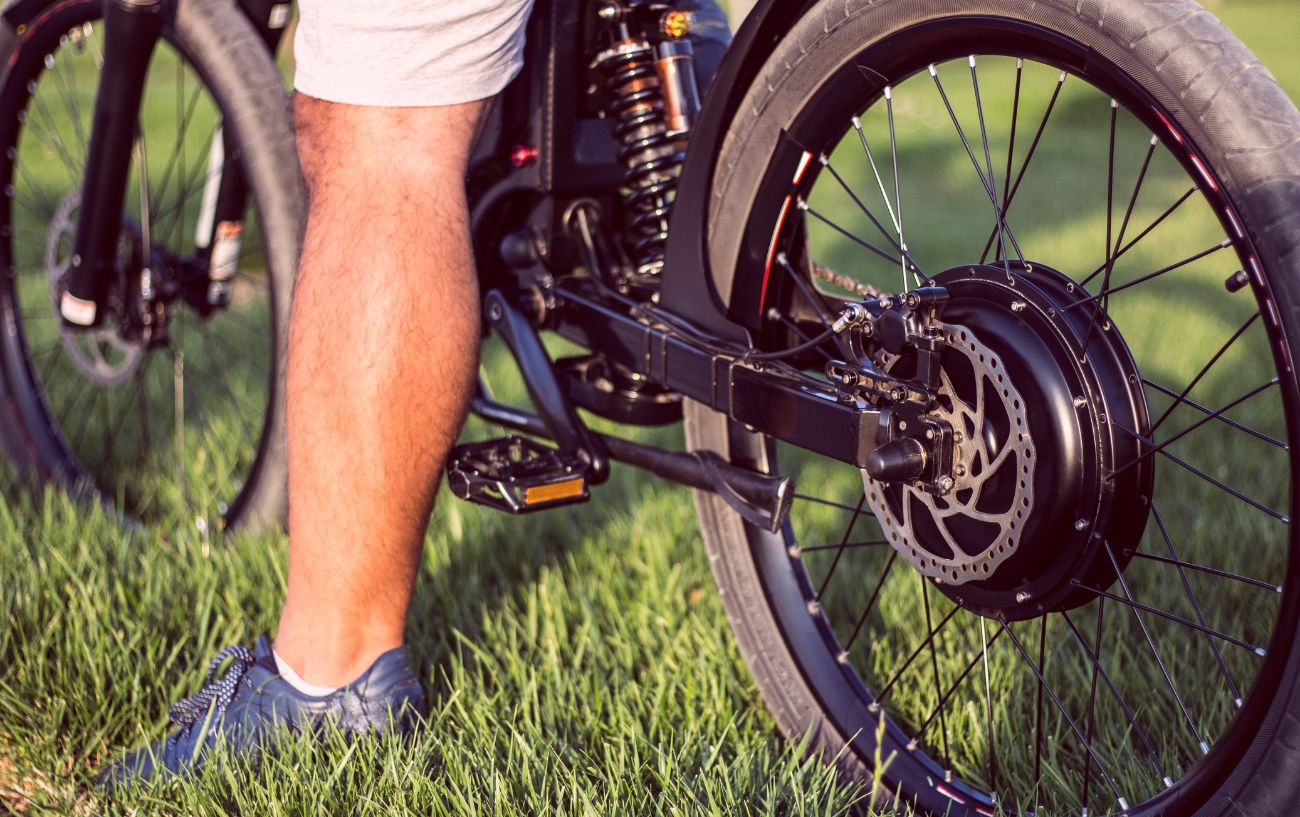 A black class 3 electric bike.