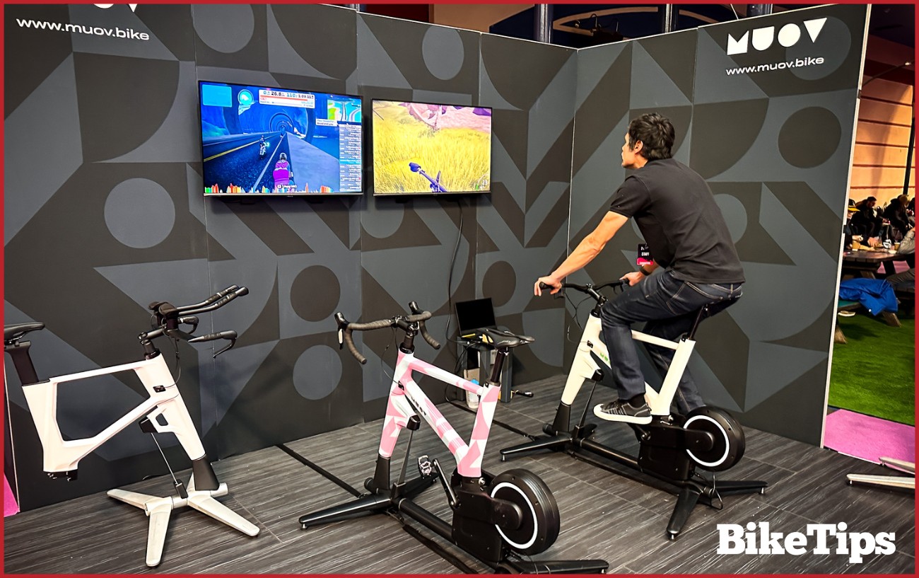 The Muov stand at the London Cycle Show. The indoor cycle trainers. 