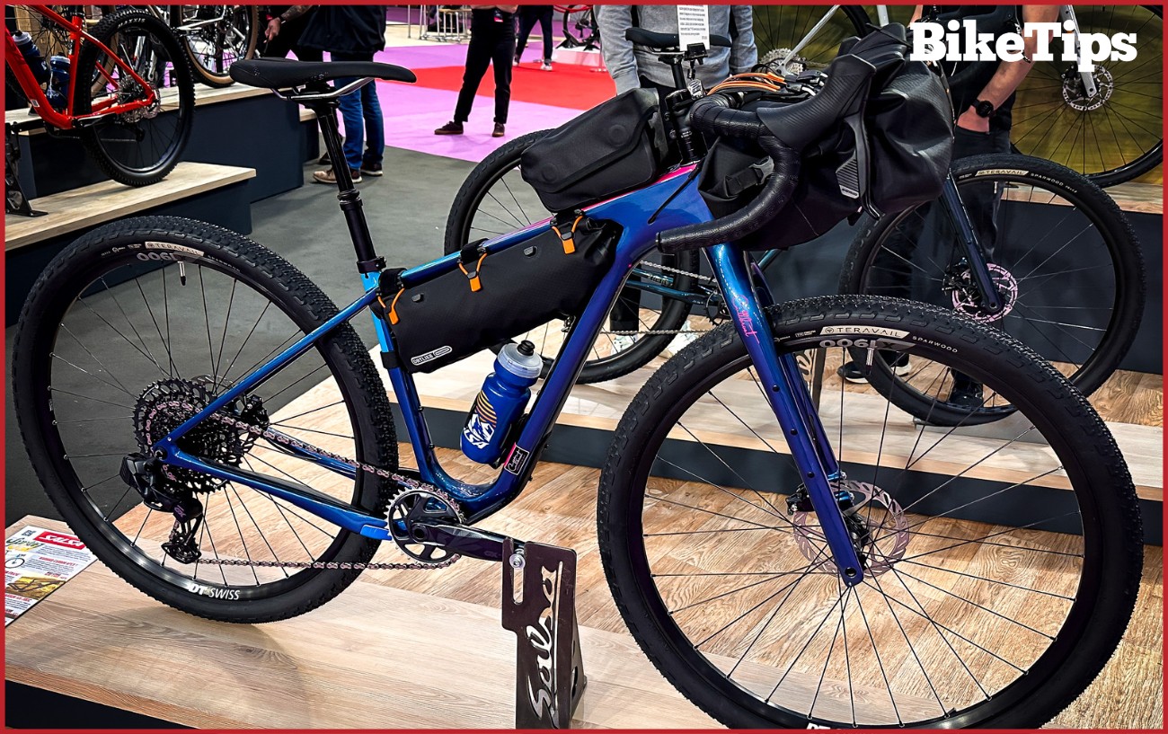 A Salsa Cuttroat London Cycle Show on the Salsa Stand. 