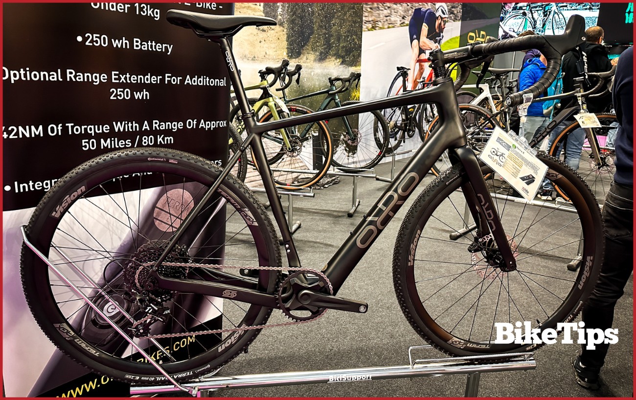 The Orro Terra E electric bicycle at the London Cycle Show. 