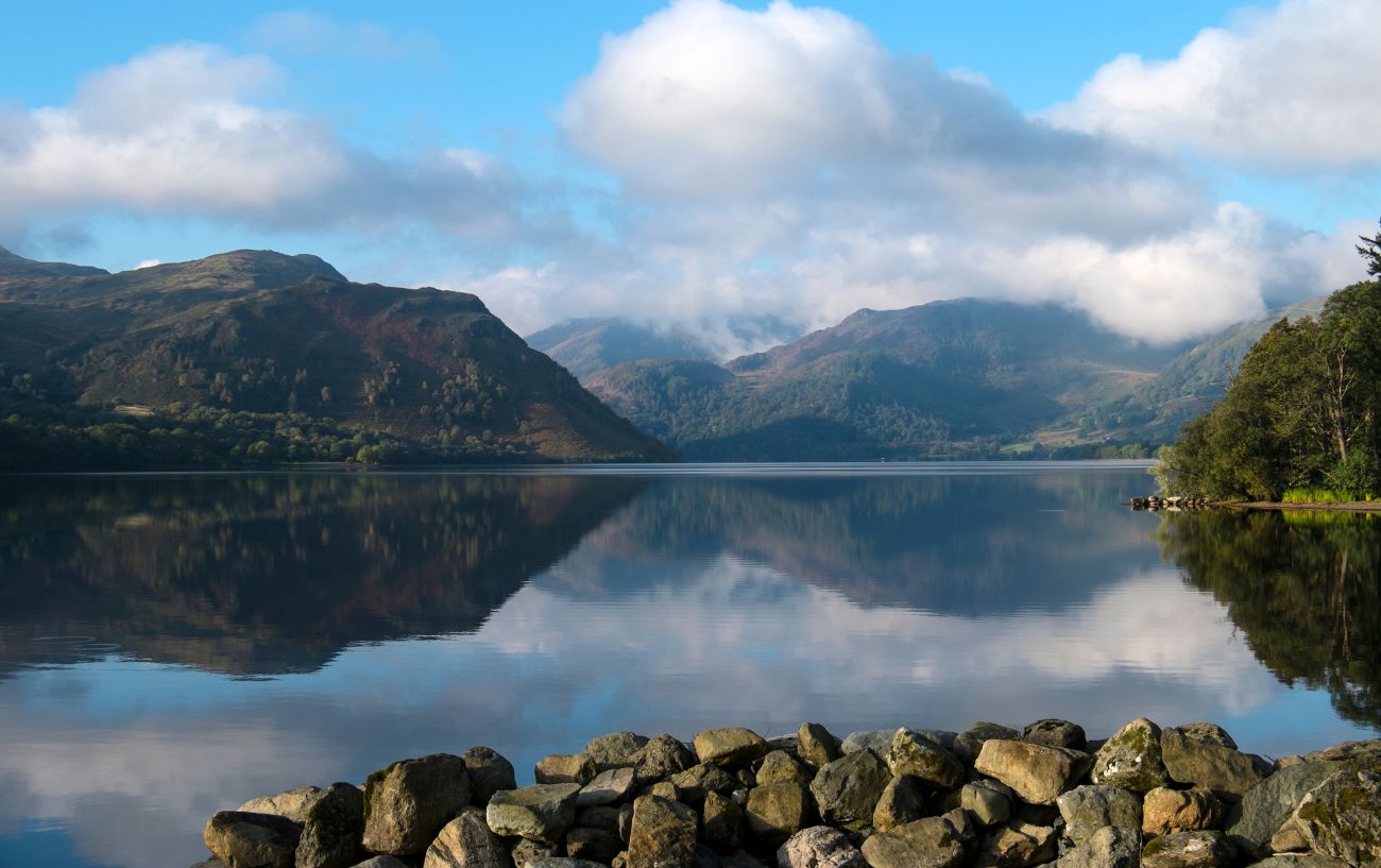 Early morning view across the water in the Lake District.