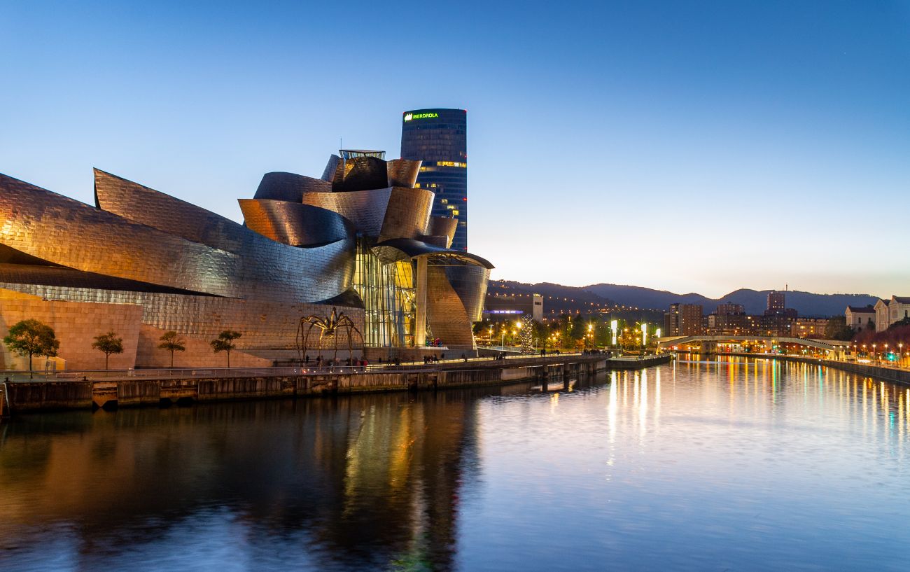 View of the Museum of Modern Art in Bilbao, the start point of the 2023 Tour de France.