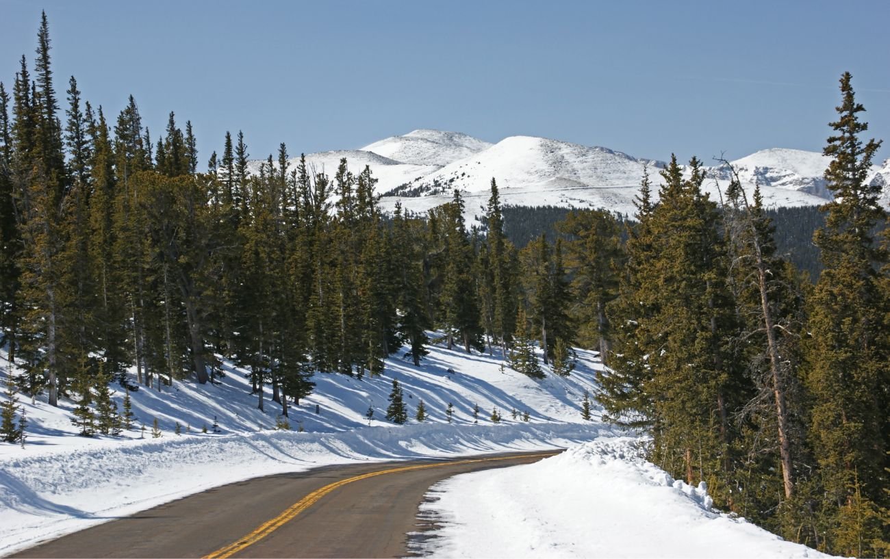 View of the Mount Evans Scenic Byway, the highest road in United States.