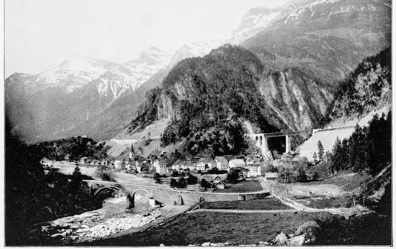 View near the foot of the Gotthard Pass in the 1800s.