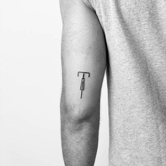 micro minimalistic bicycle tattoo