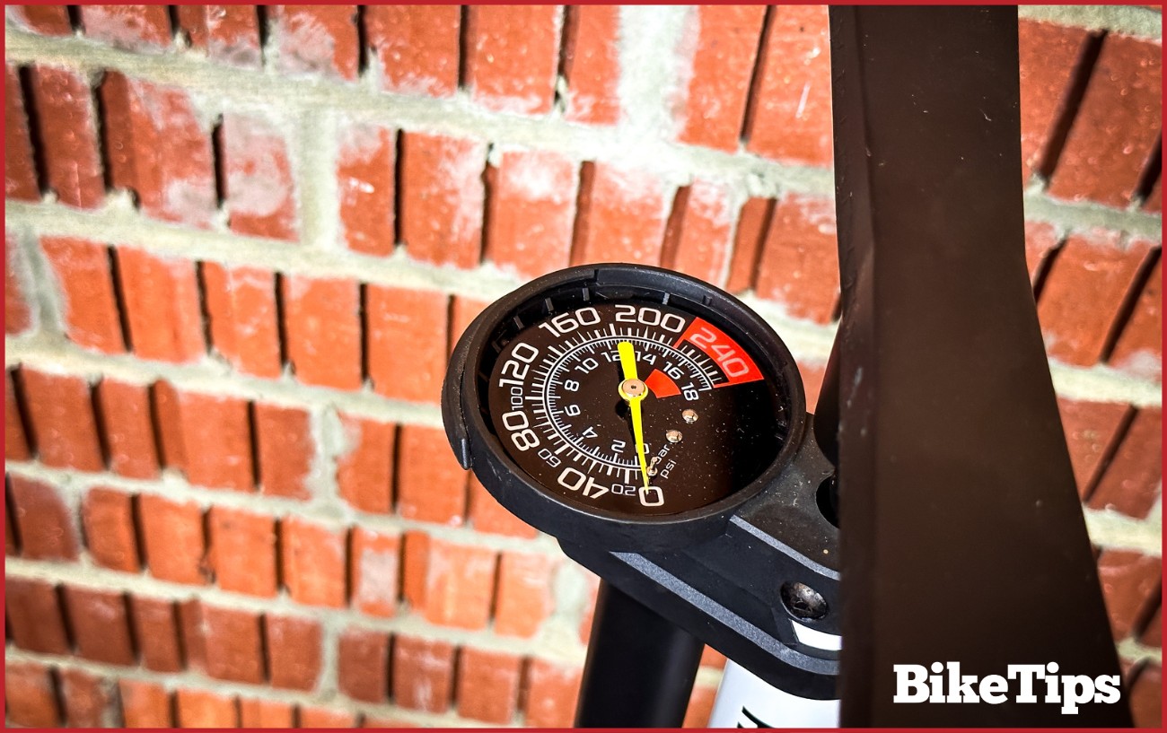 A track bike pump gauge. 