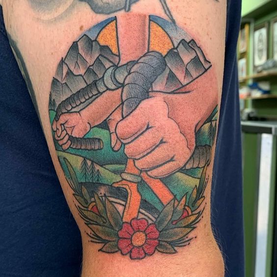 traditional drop handlebars bicycle tattoo