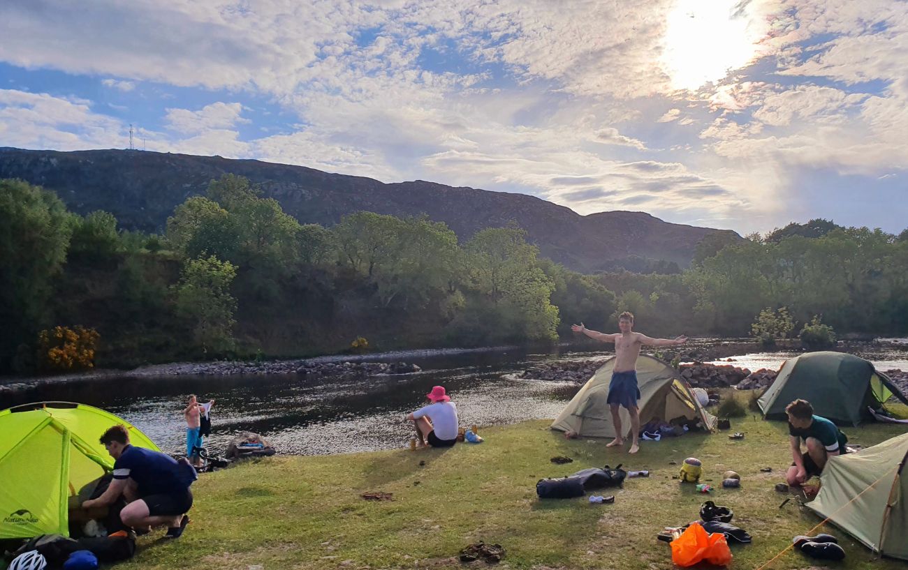 Camping while cycling the North Coast 500.