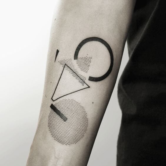 geometric minimalistic bicycle tattoo