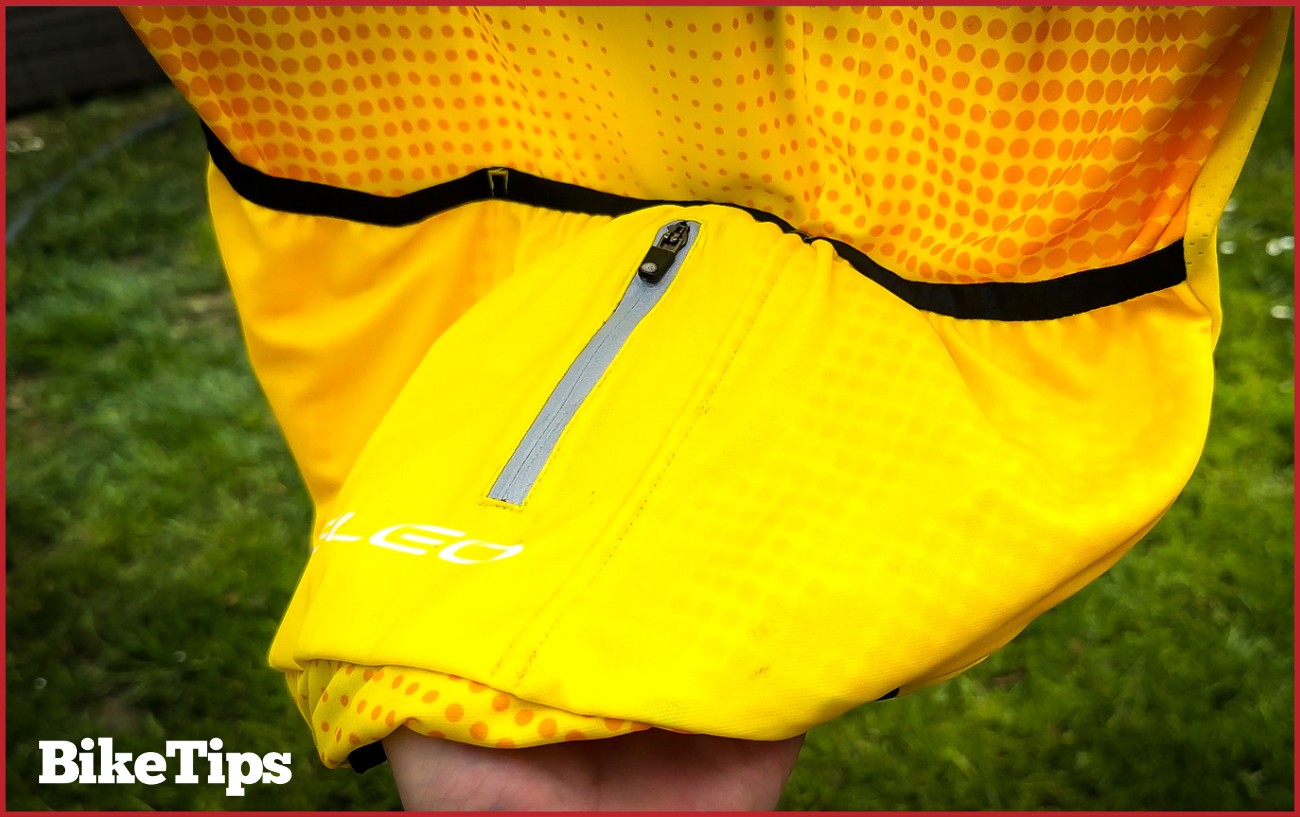 Showing a cleaned bike jersey which was stained by grease.