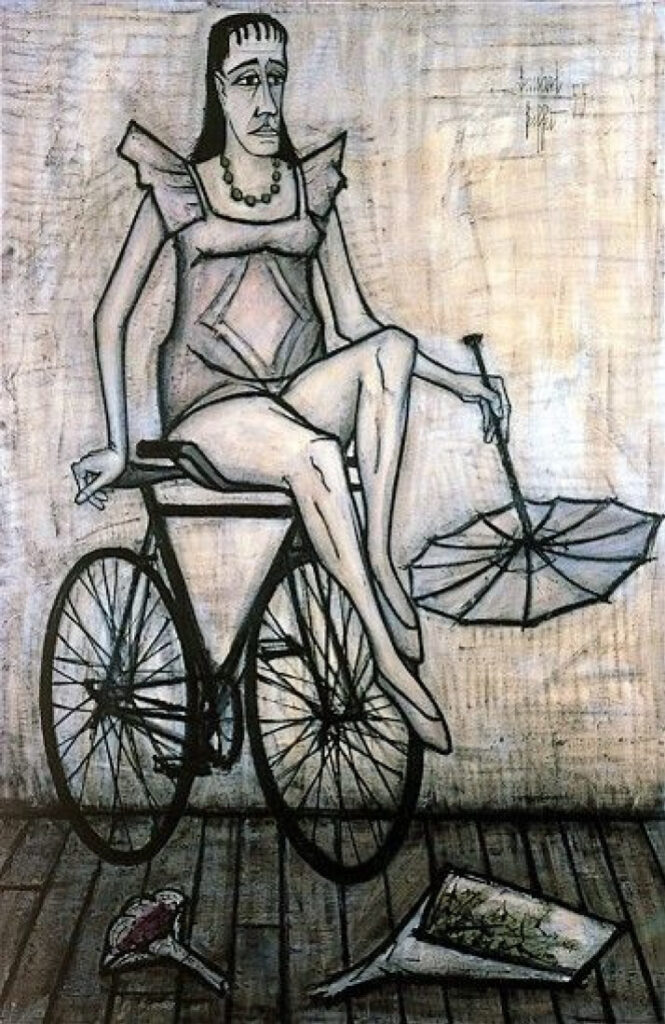 Le cirque: Acrobate à la bicyclette (1955) by Bernard Buffet