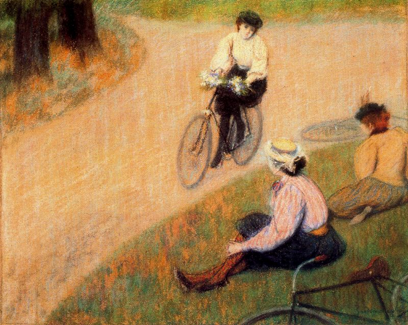 Cycling (1896) by Federico Zandomeneghi