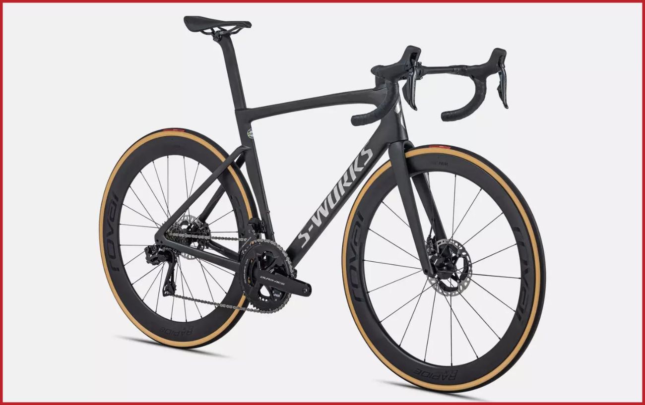 Specialized S-Works Tarmac SL7 against a grey background.