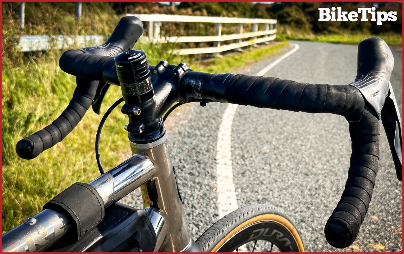 A slammed stem with a road in the background.