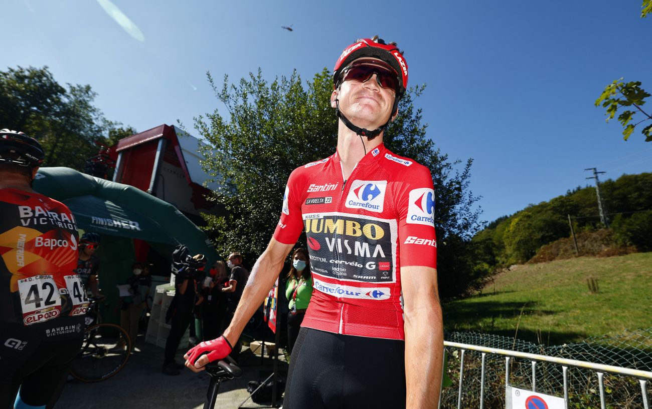 Sepp Kuss remains in the red jersey after Stage 18 of the 2023 Vuelta a Espana.