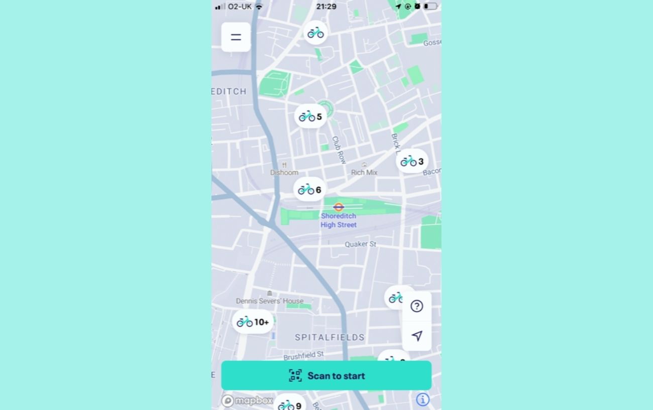 Screenshot of the TIER Mobility app.