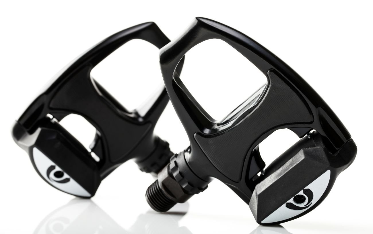 Road bike SPD-SL pedals against a white background.