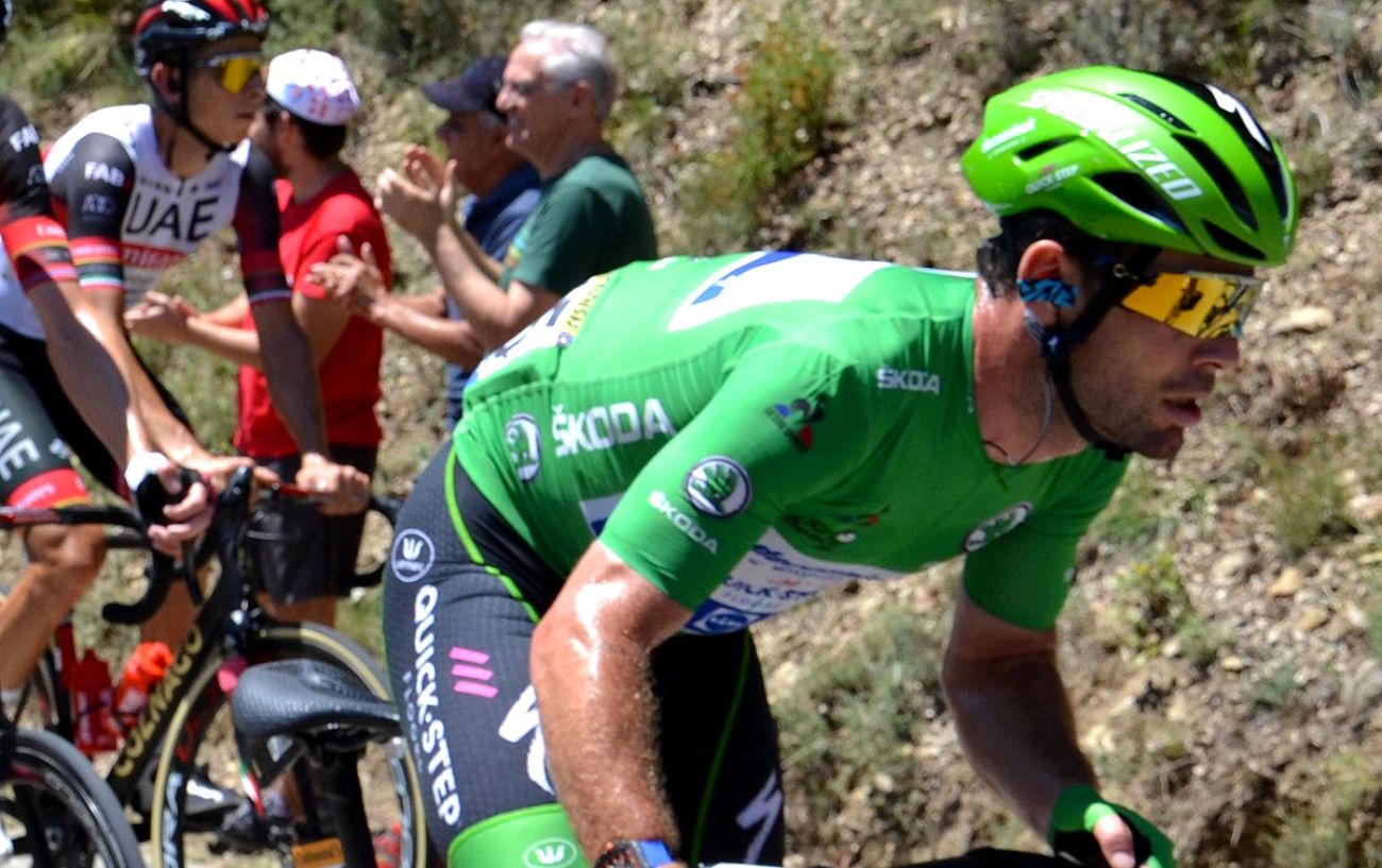 Mark Cavendish rides in the green jersey at the 2021 Tour de France.