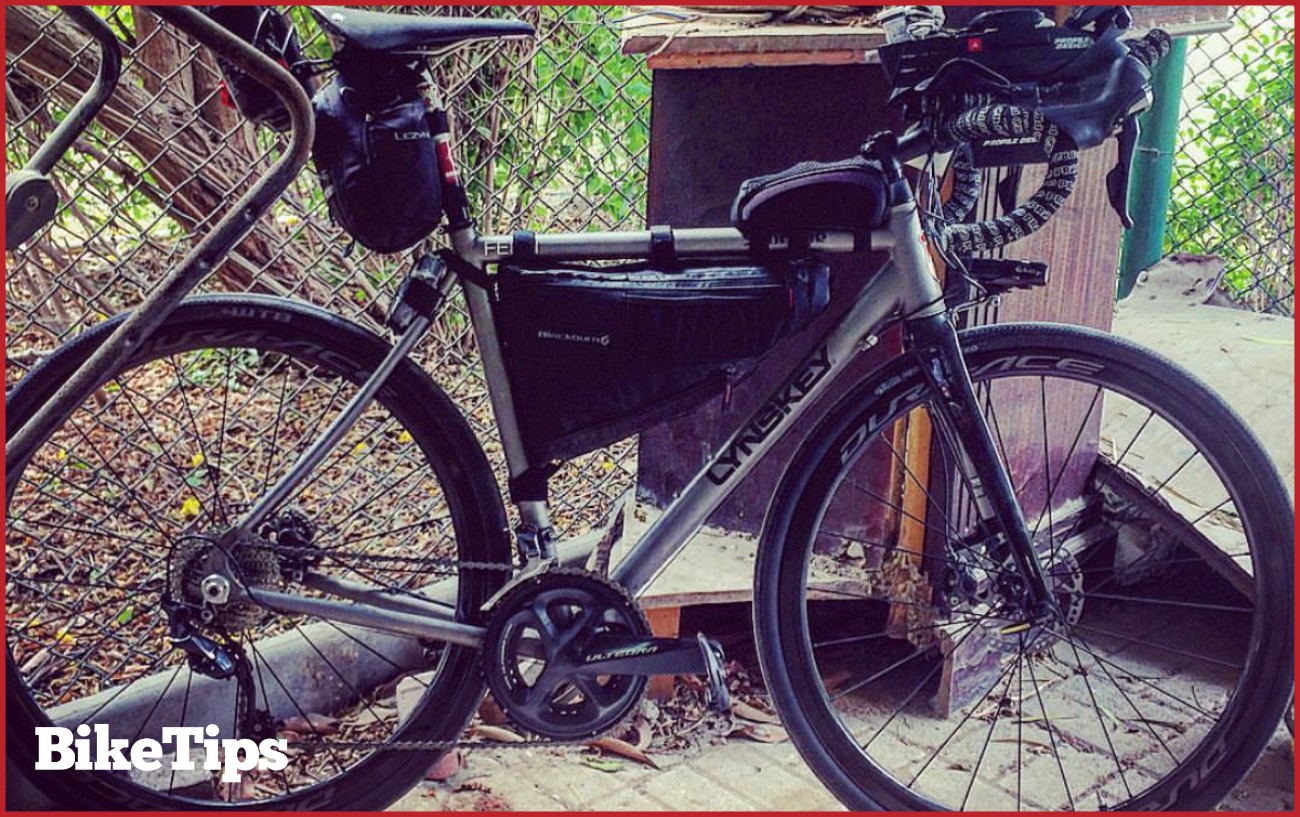 Lynskey Sportive road bike with bikepacking gear.