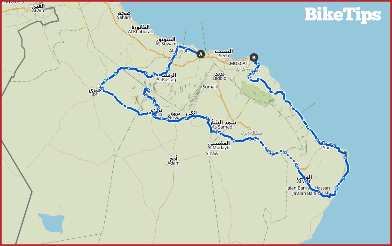 Bikingman Oman Route.