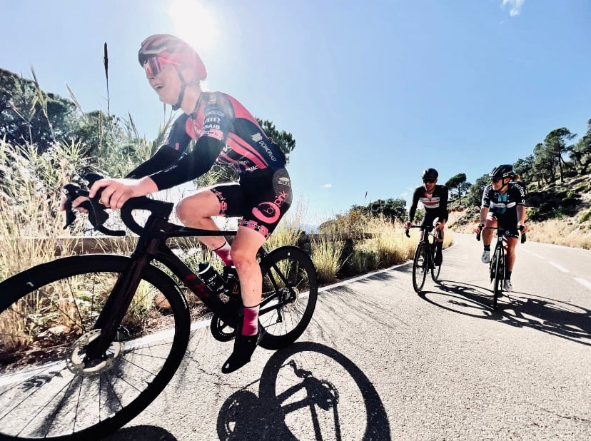 Jessy Carveth 5 I accelerate away from my cycling mates on a training ride around Girona.