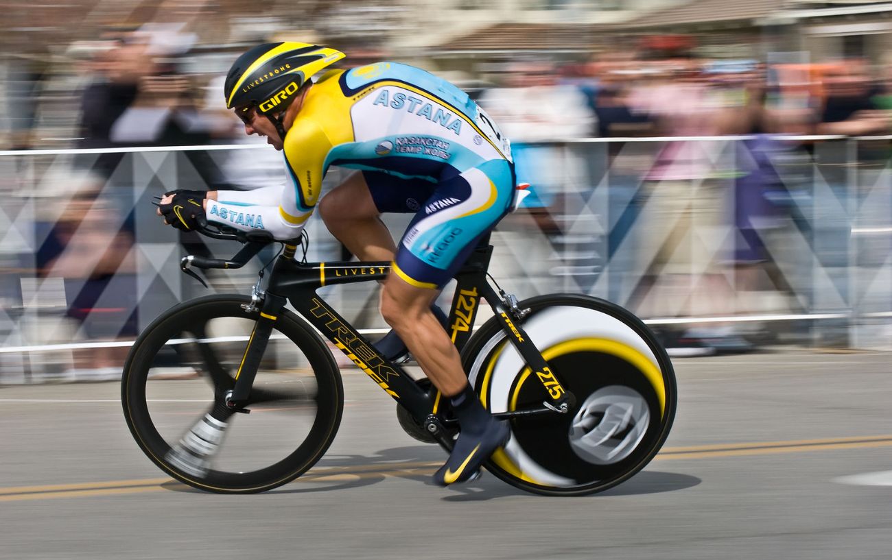 Lance Armstrong rides for Astana during his comeback at the 2009 Tour de France.