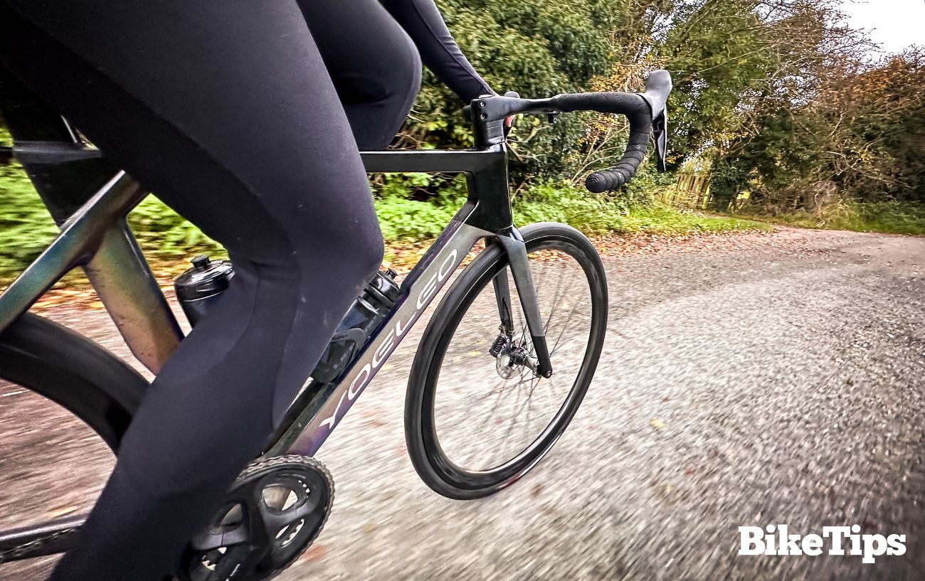 View of the front of my bike during a speed wobble.