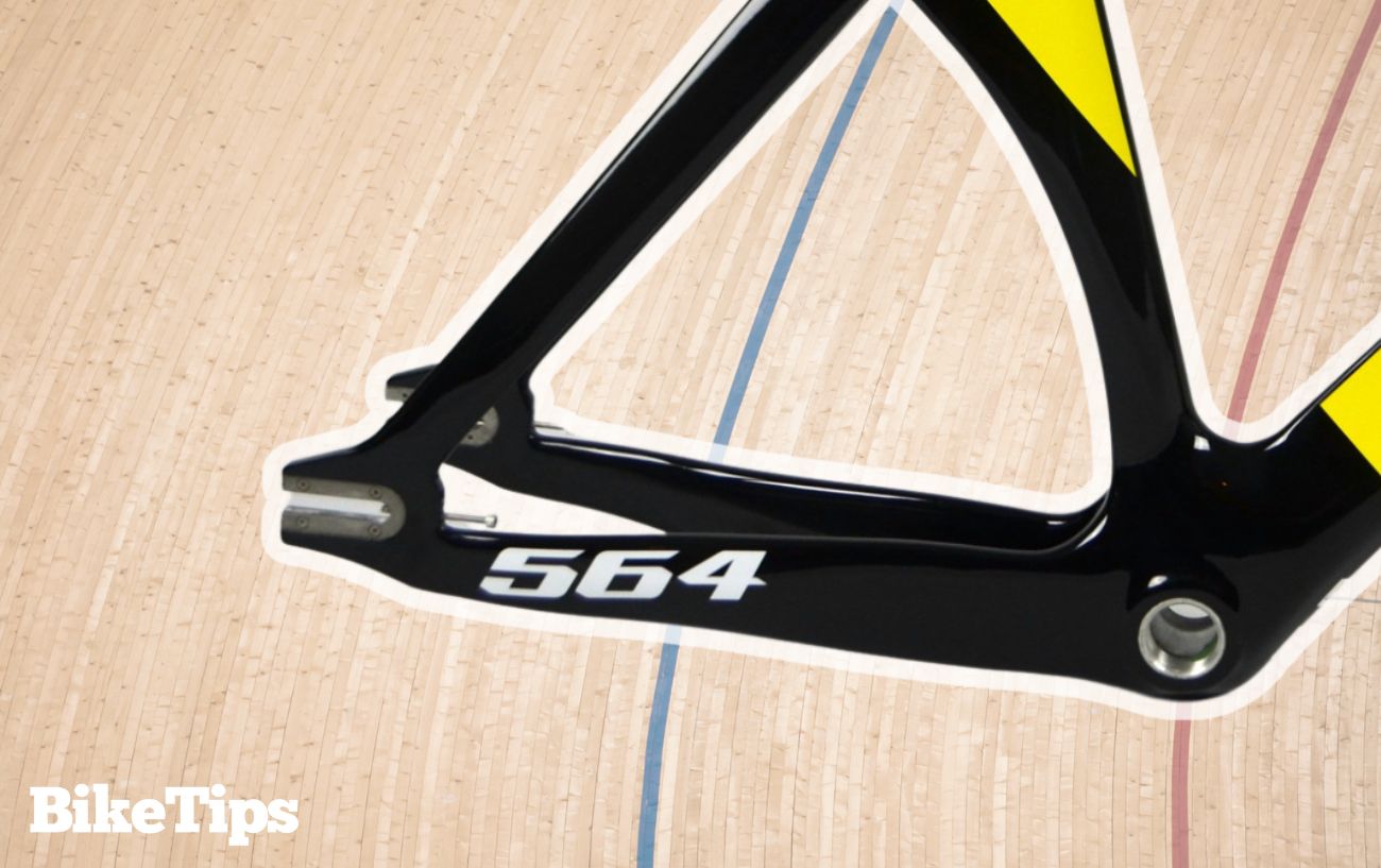 Rear dropout of a track bike frame.