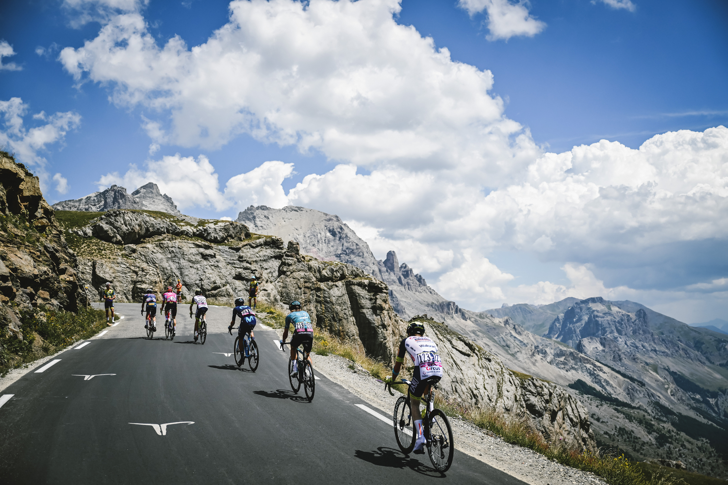 Climbing in the French Alps at the 2022 Tour de France.